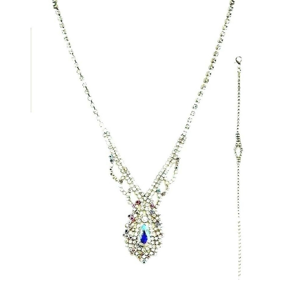 Choker Necklace Earrings and Bracelet Set CZ